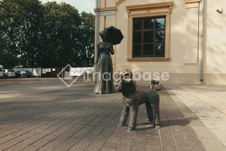 Statue and Dog Sculpture