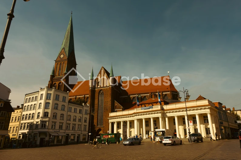 Historic City Square with Architectural Landmarks