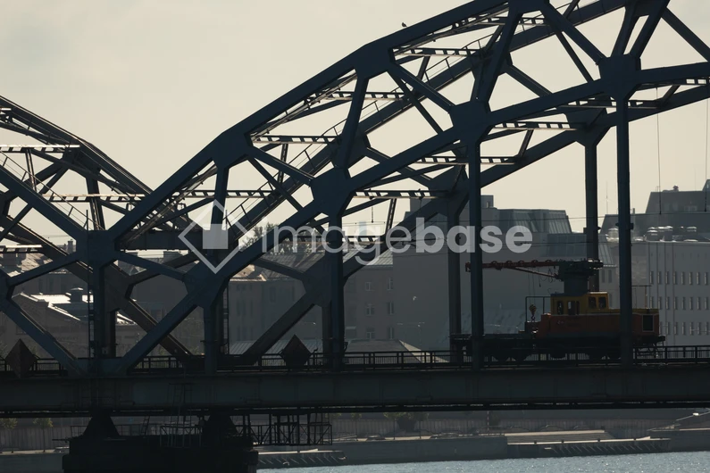 Arched City Bridge Silhouette