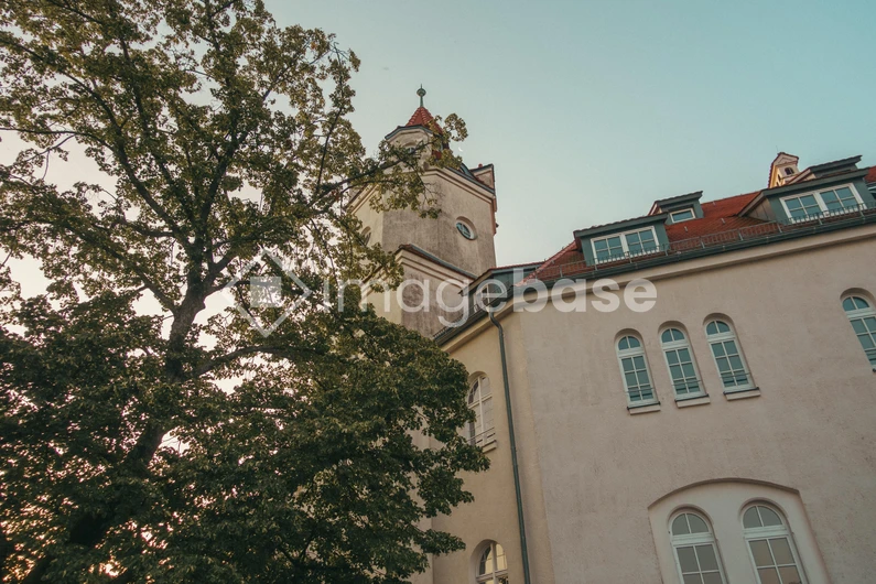 Historic Building at Sunset