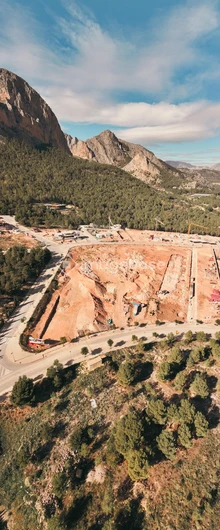 Expansive Mountain Construction Site