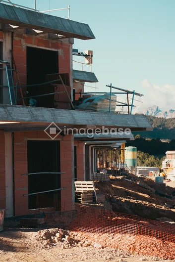 Construction Site with Scenic Background