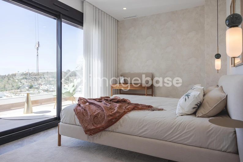 Modern Bedroom with Scenic View