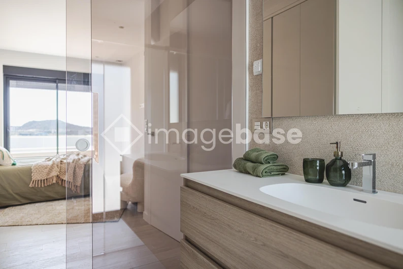 Modern Bathroom with Scenic View