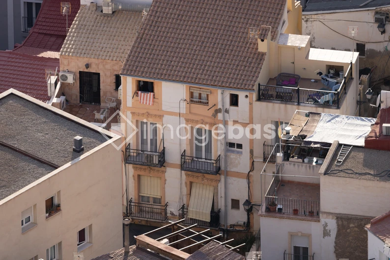 Rooftop View of Urban Residences