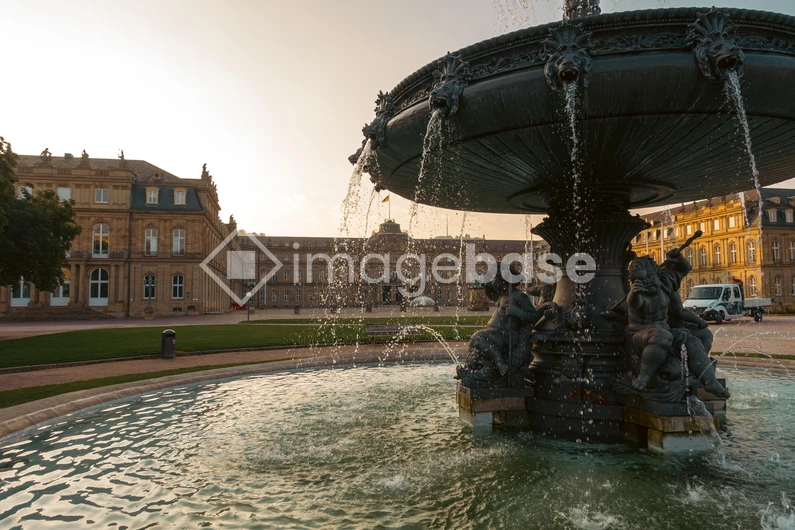 Historic Fountain at Sunset