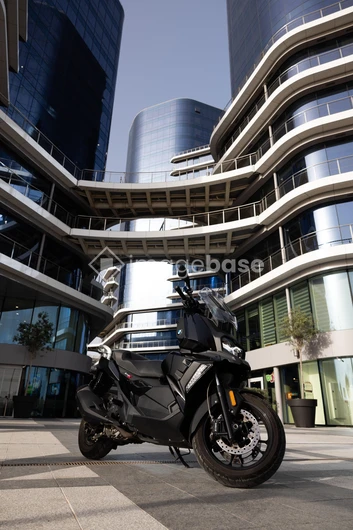 Modern Urban Architecture with Motorcycle