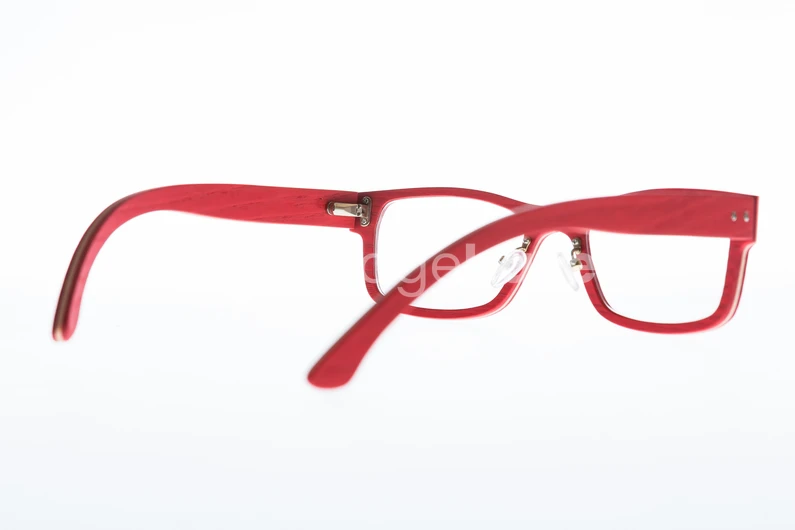 Red Eyeglasses on White Background