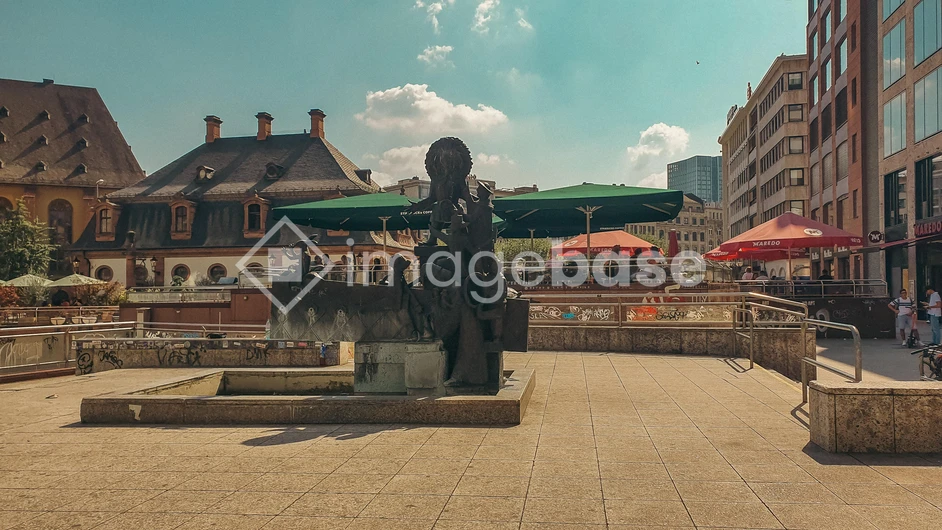 Urban Square with Fountain
