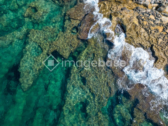 Aerial Coastal Rocks