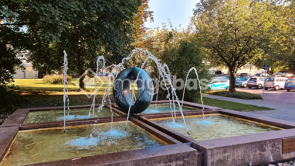 Outdoor Fountain with Sculpture