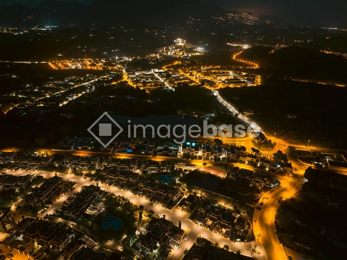 Aerial Night View of a City