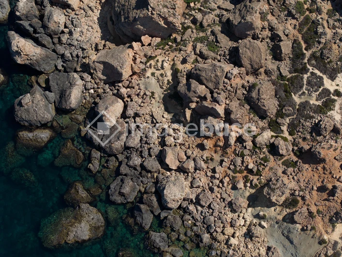 Aerial View of Rocky Coastline