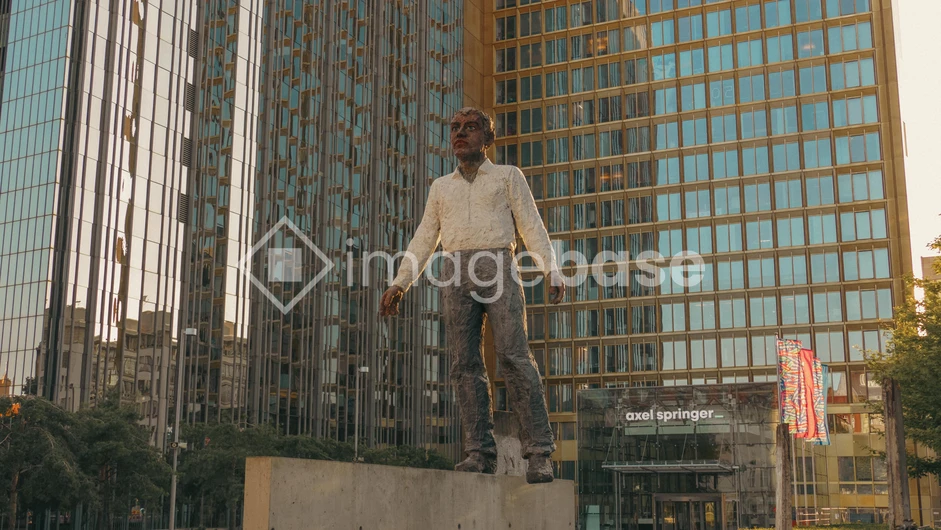 Statue in Urban Landscape