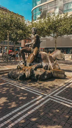 Urban Statue in a Public Square