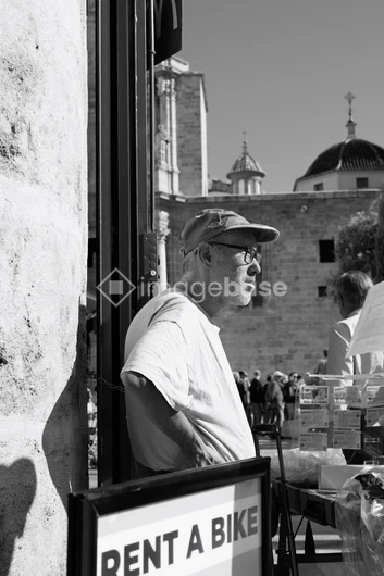 Street Vendor by Historical Building