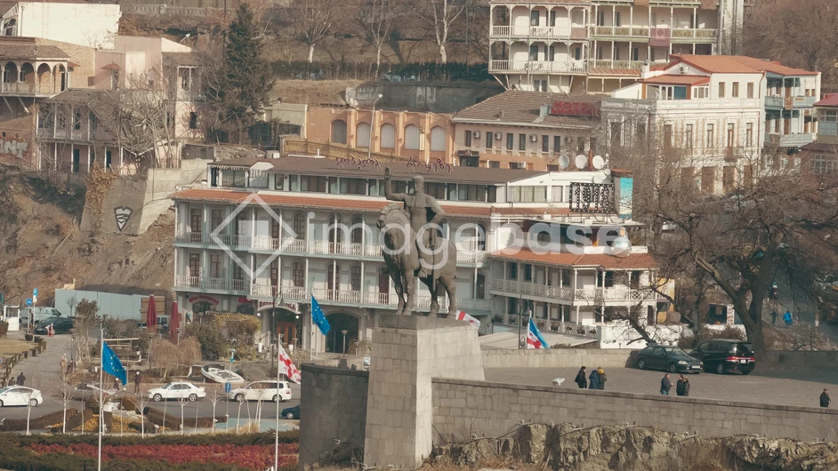 Historic Cityscape with Monument