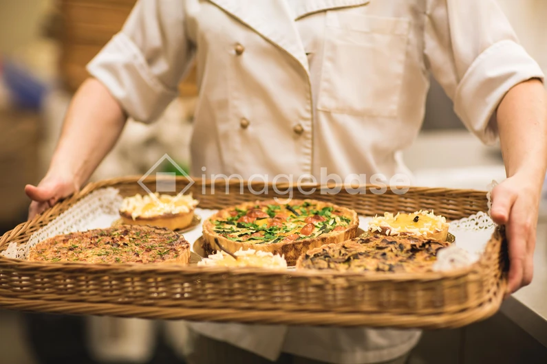 Pastry Chef with Savory Tarts