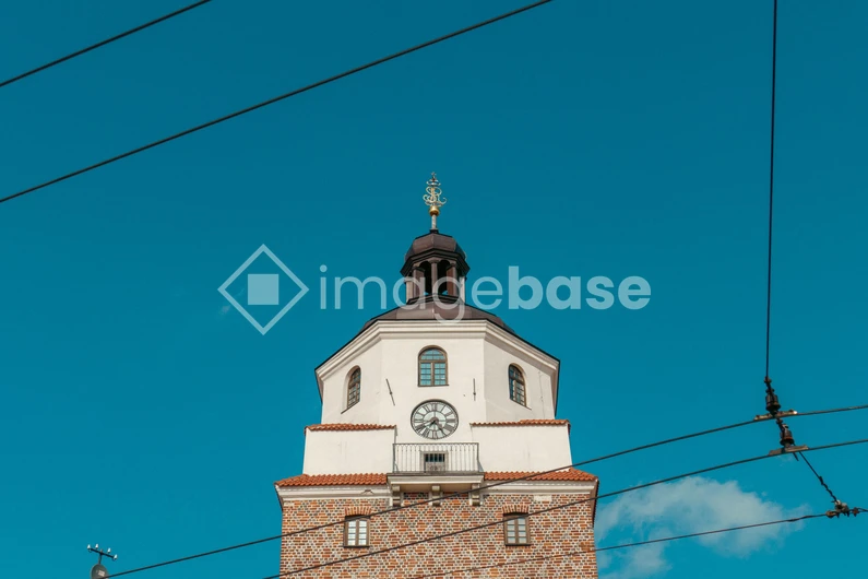 Clock Tower with Blue Sky