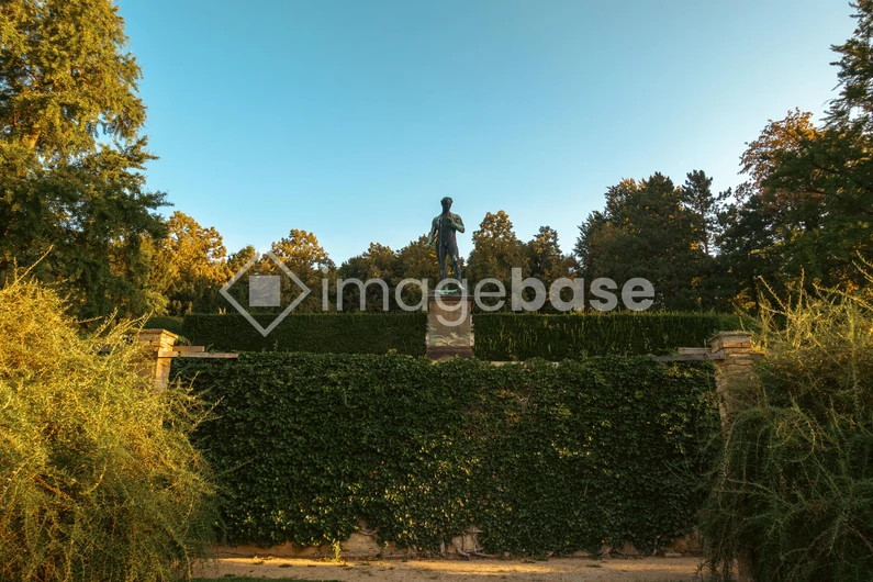 Garden Statue at Sunset