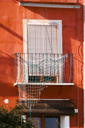 Charming Balcony with Netting