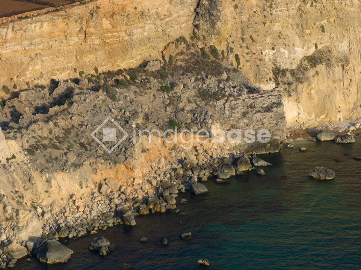 Aerial View of Rocky Coastline