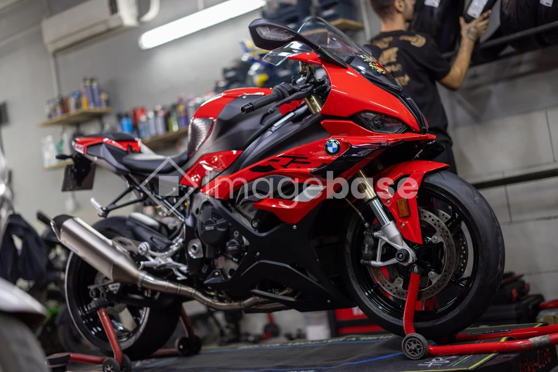 Red Sports Motorcycle