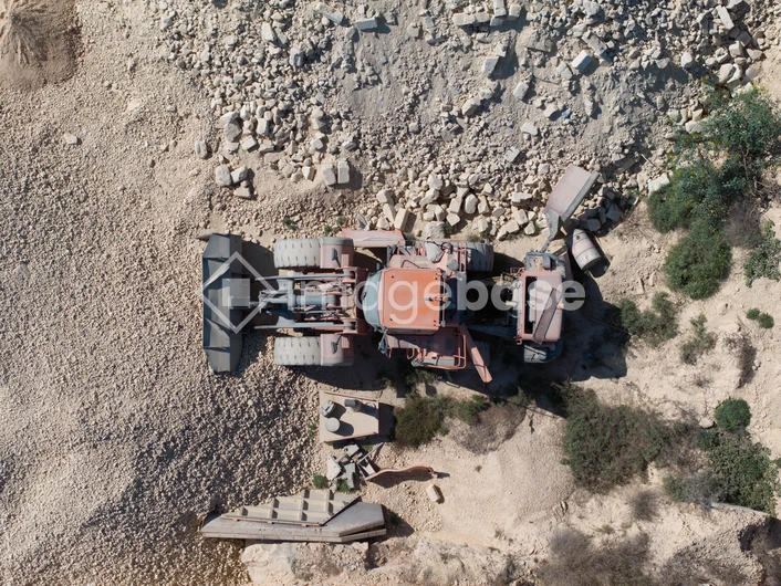 Aerial View of Construction Machinery