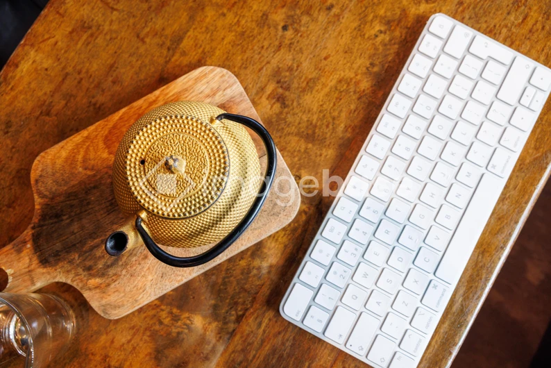 Cozy Workspace with Teapot