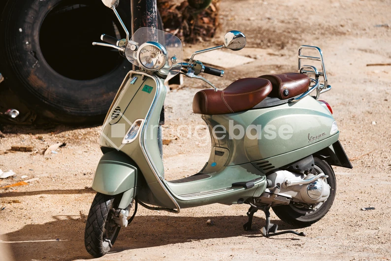 Vintage Scooter on Sandy Ground