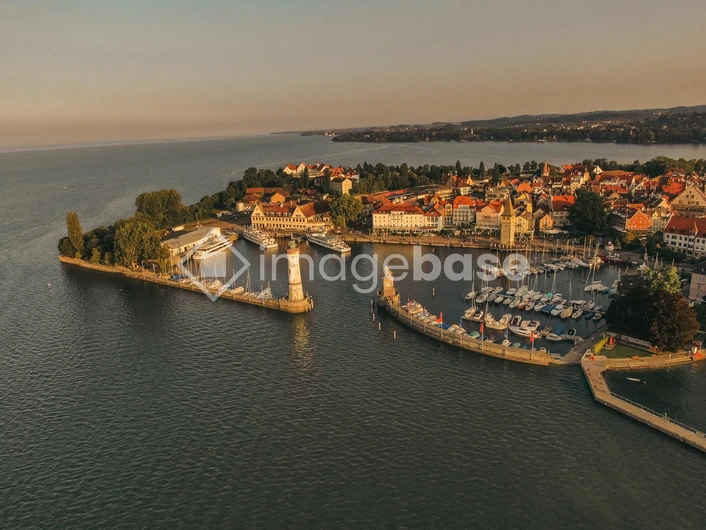Scenic Aerial View of Coastal Town