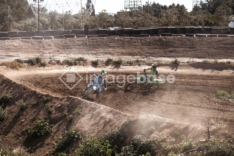 Motorbike Racing on Dirt Track