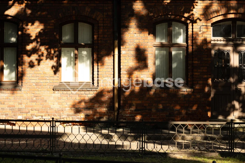 Sunlit Brick Building