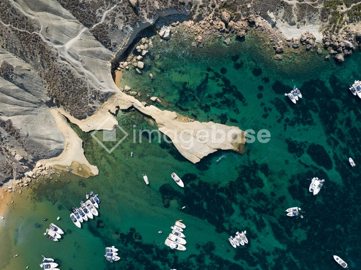 Aerial View of Coastal Boats