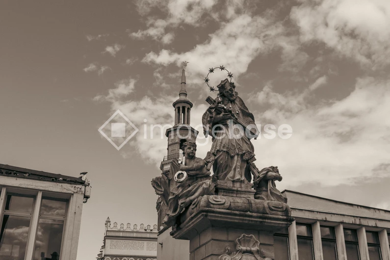 Historic Statue and Skyline