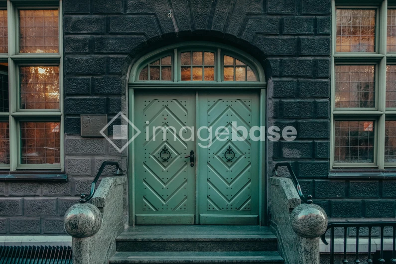 Elegant Green Doorway
