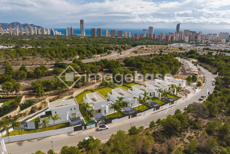 Modern Suburban Aerial View