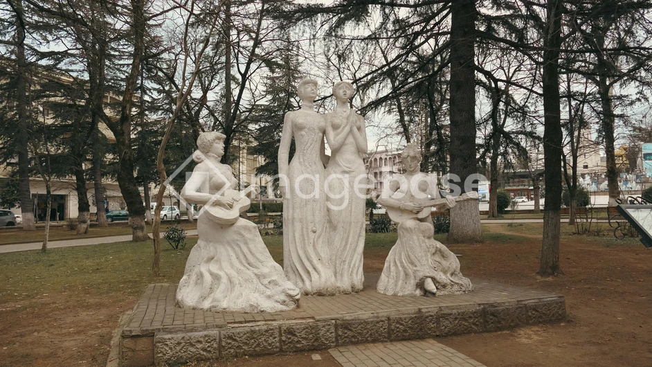 Statues in Urban Park