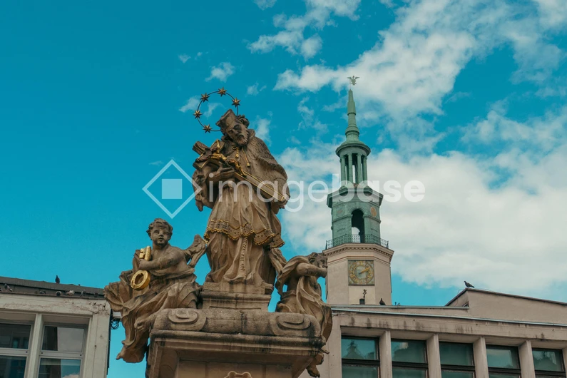 Historic Statue and Church Spire