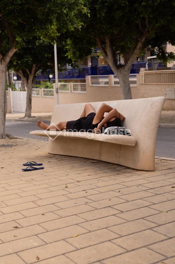 Reclining on a Bench