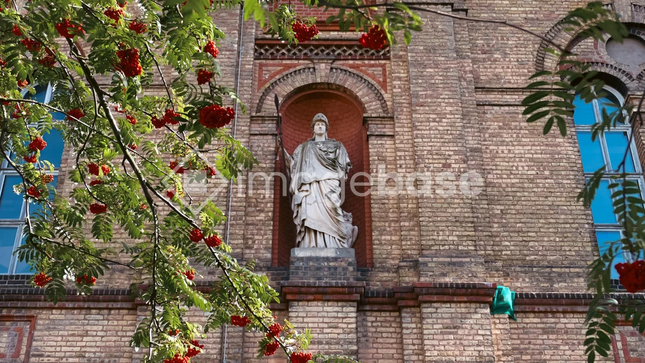 Statue and Red Berries