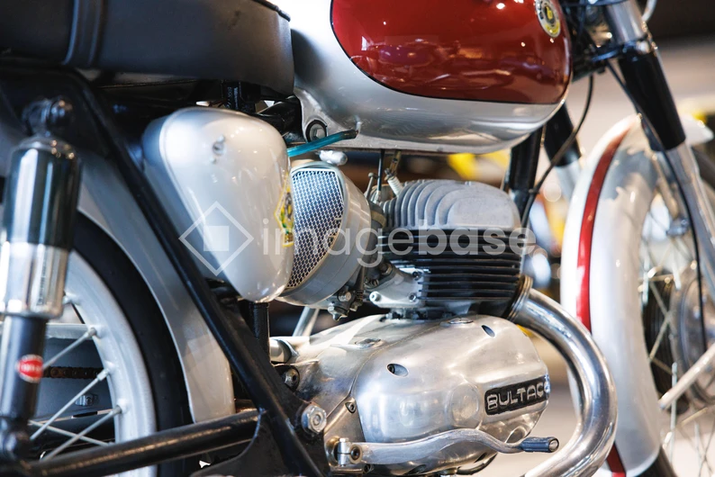 Vintage Motorcycle Engine Close-up