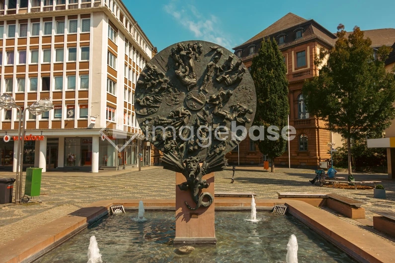 Historic Urban Square with Fountain