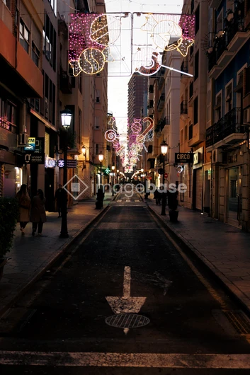 Festive Street Lights at Dusk