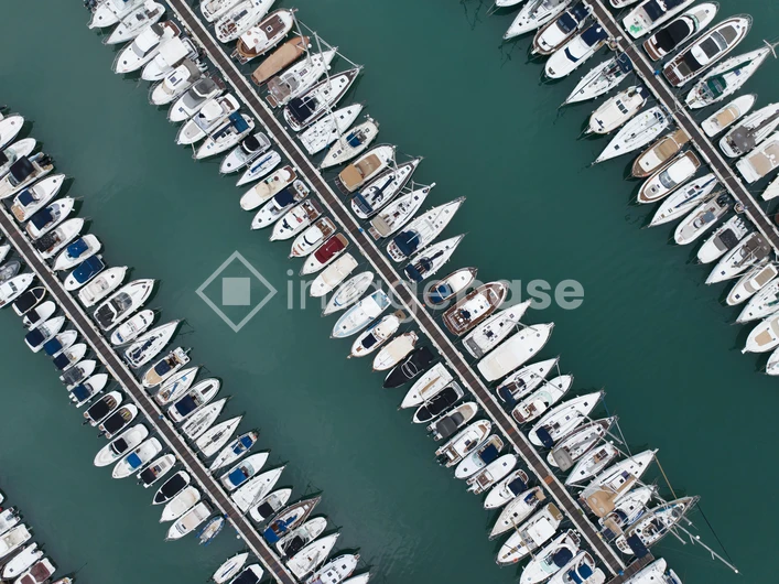 Aerial View of Yacht Marina