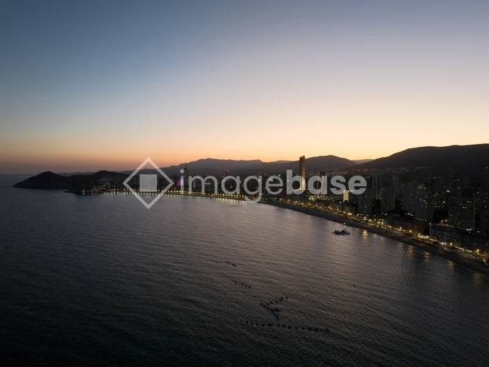 Sunset Over City Coastline