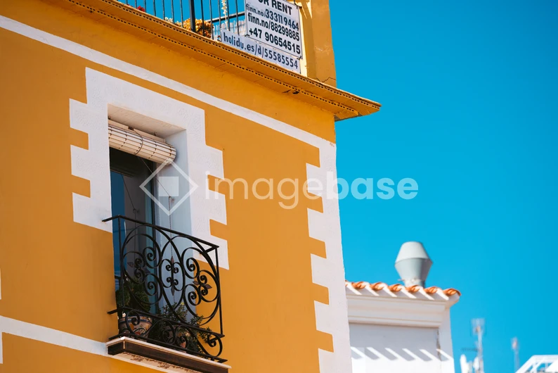 Vibrant Yellow Building Facade