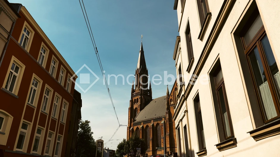 Gothic Church in Urban Street