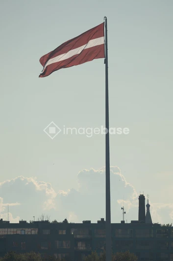 Flag over Cityscape