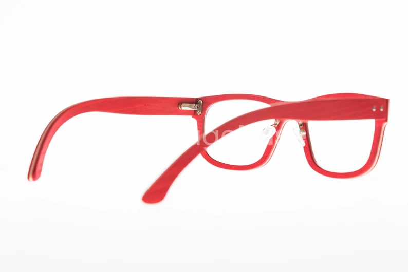 Red Eyeglasses on White Background
